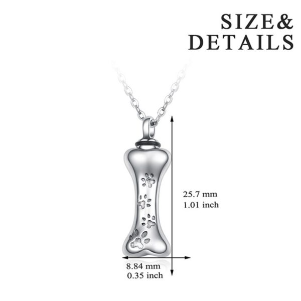 2021new Pet Loss Dog Bone Cremation Urn Pendant Cute Necklace Pet Cremation Ashed Urn Silvery Color.jpg5 .jpeg