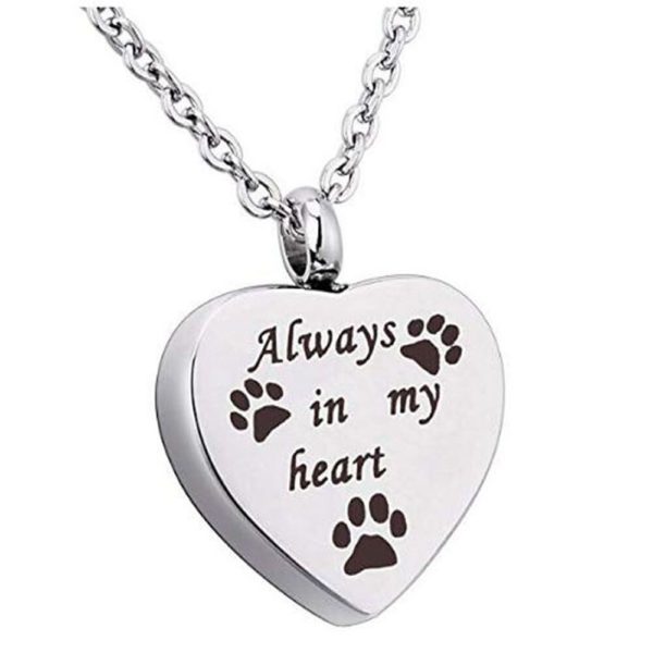 Always In My Heart Pet Paw Cremation Urn Necklace Dog Ash Jewelry Memorial Keepsake Pendant.jpg0 .jpeg