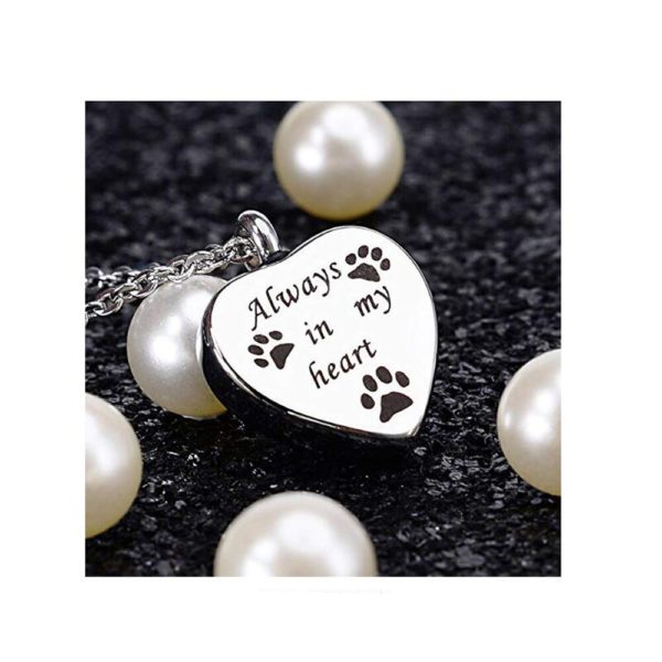Always In My Heart Pet Paw Cremation Urn Necklace Dog Ash Jewelry Memorial Keepsake Pendant.jpg2 .jpeg