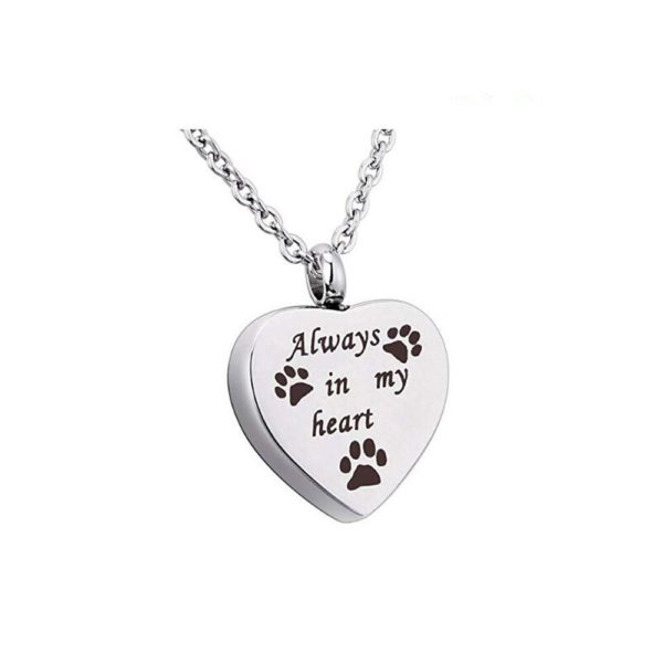 Always In My Heart Pet Paw Cremation Urn Necklace Dog Ash Jewelry Memorial Keepsake Pendant.jpg3 .jpeg
