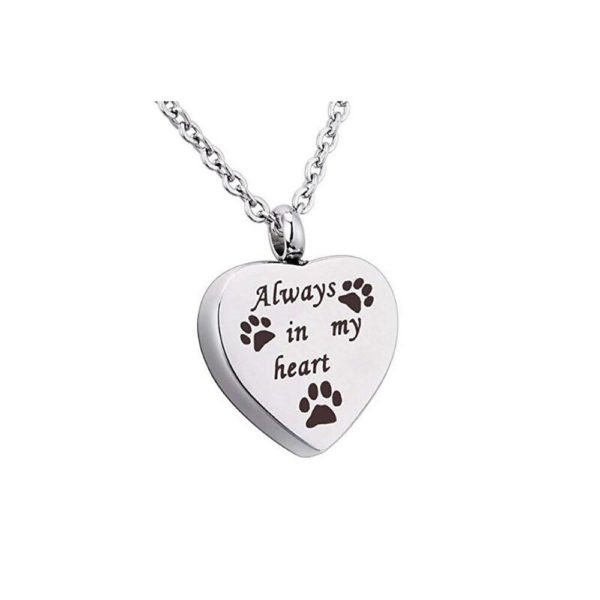 Always In My Heart Pet Paw Cremation Urn Necklace Dog Ash Jewelry Memorial Keepsake Pendant.jpg4 .jpeg
