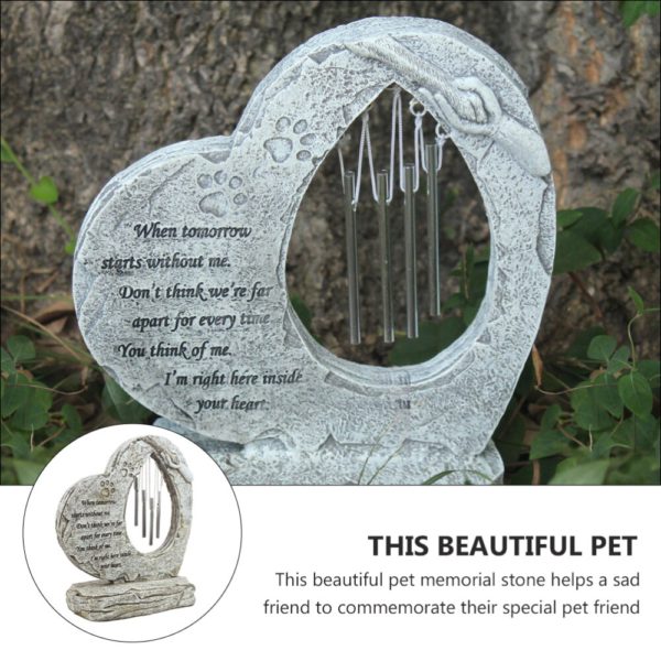 Pet Dog Cat Memorial Stone Grave Tombstone With Wind Chimes Embellishment Memorial Stone Tombstone With Wind.jpg1 .jpeg
